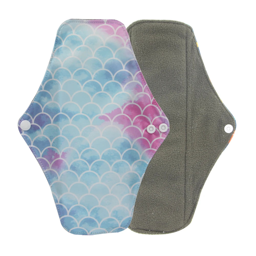 Serviettes hygiéniques réutilisables en charbon de bambou – Protège-slips lavables