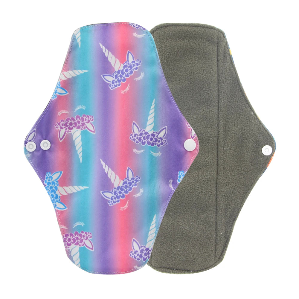 Serviettes hygiéniques réutilisables en charbon de bambou – Protège-slips lavables