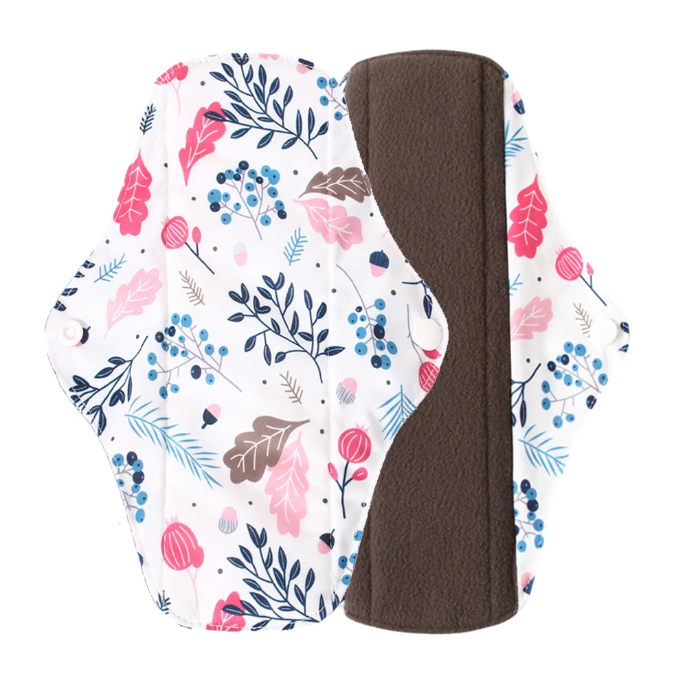 Serviettes hygiéniques réutilisables en charbon de bambou – Protège-slips lavables