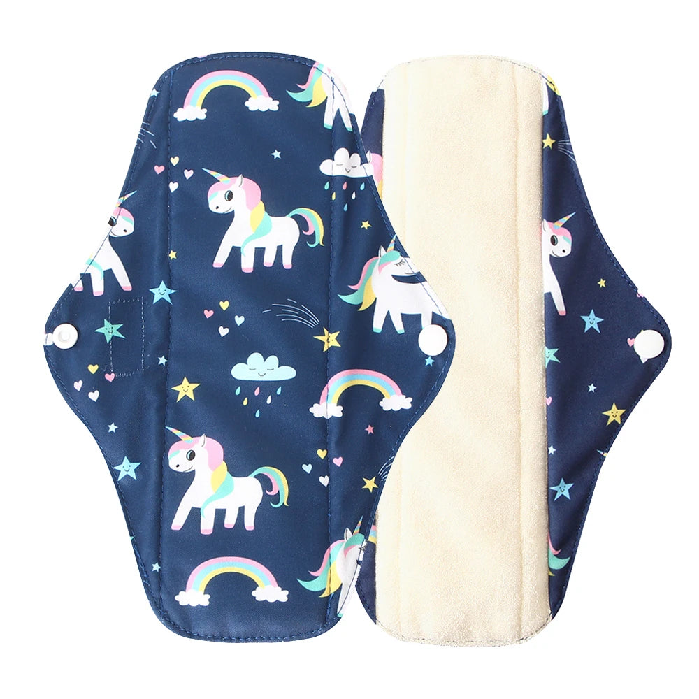 Serviettes hygiéniques réutilisables en charbon de bambou – Protège-slips lavables