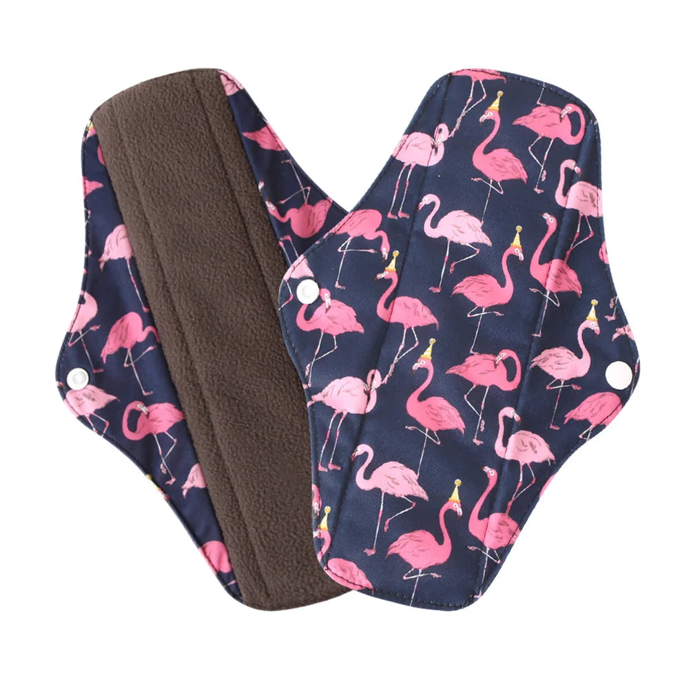 Serviettes hygiéniques réutilisables en charbon de bambou – Protège-slips lavables
