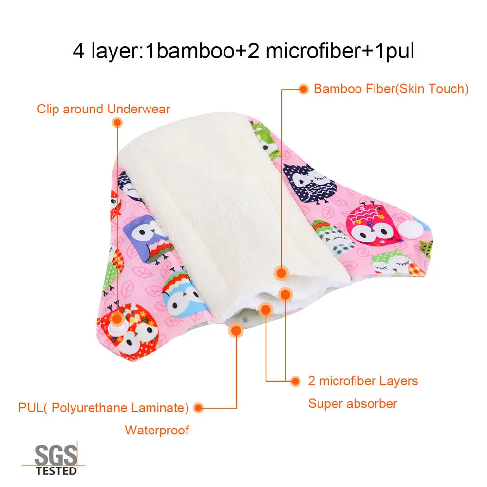 Serviettes hygiéniques réutilisables en charbon de bambou – Protège-slips lavables