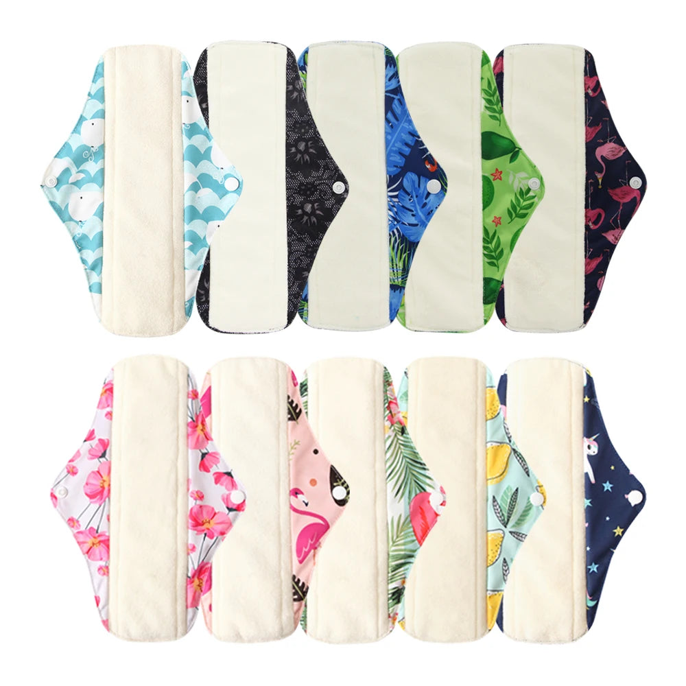 Serviettes hygiéniques réutilisables en charbon de bambou – Protège-slips lavables