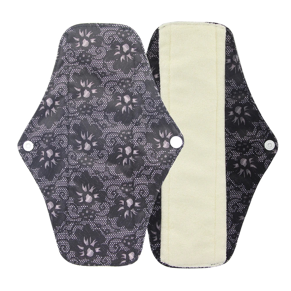Serviettes hygiéniques réutilisables en charbon de bambou – Protège-slips lavables