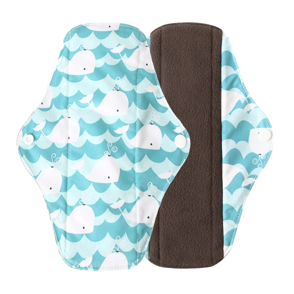 Serviettes hygiéniques réutilisables en charbon de bambou – Protège-slips lavables