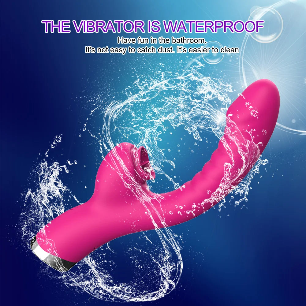 Vibromasseur léchant la langue 2 en 1 pour femme adulte, jouet sexuel, gode, vibromasseur, stimulateur de clitoris avec 20 vitesses.