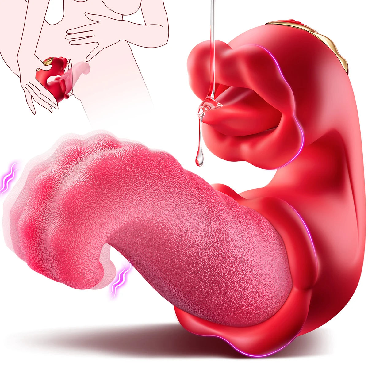 Vibromasseur à langue pivotante pour femme, outil de masturbation féminine, jouet sexuel, stimulateur de vibrations, gode rose, jouets sexuels pour 18 adultes