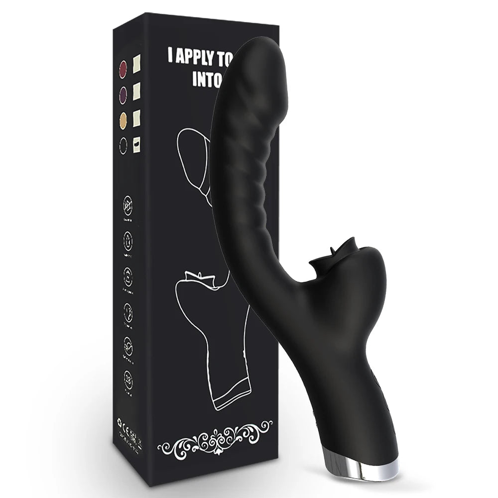Vibromasseur léchant la langue 2 en 1 pour femme adulte, jouet sexuel, gode, vibromasseur, stimulateur de clitoris avec 20 vitesses.