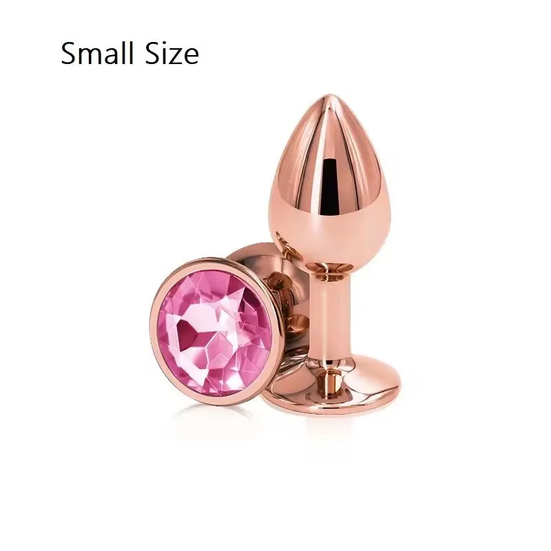 Ensemble de plugs anaux arc-en-ciel en or rose, petites, moyennes et grandes tailles, perles anales en métal, plug anal, bijoux, gode, jouet sexuel pour femme et homme