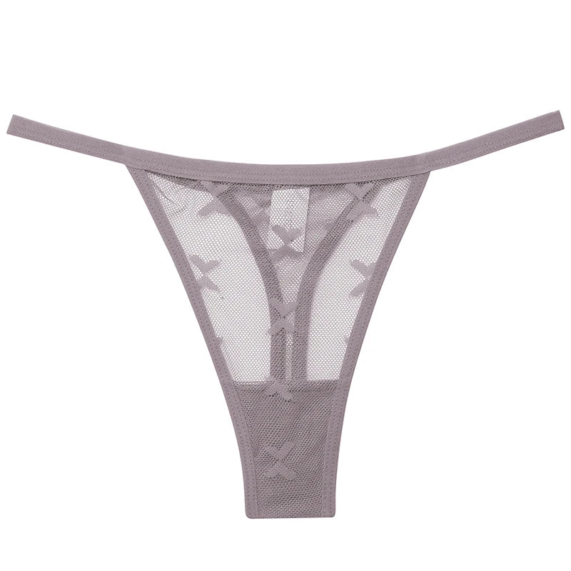 Ensemble 2 strings en maille pour femme – Strings transparents sans couture