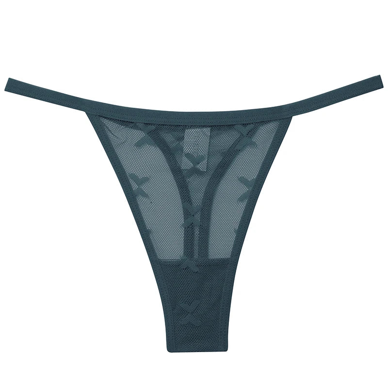 Ensemble 2 strings en maille pour femme – Strings transparents sans couture