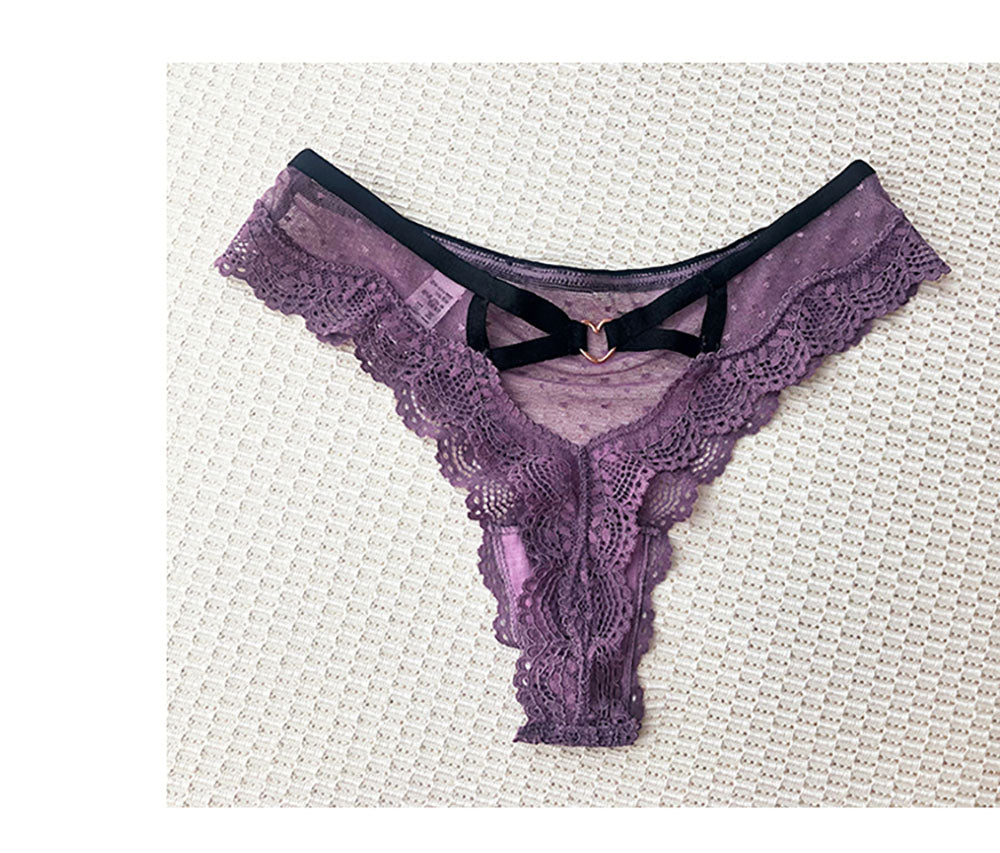 String en dentelle pour femme – String transparent taille basse