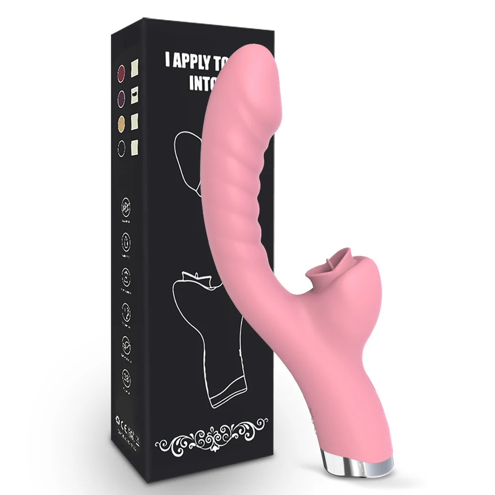 Vibromasseur léchant la langue 2 en 1 pour femme adulte, jouet sexuel, gode, vibromasseur, stimulateur de clitoris avec 20 vitesses.