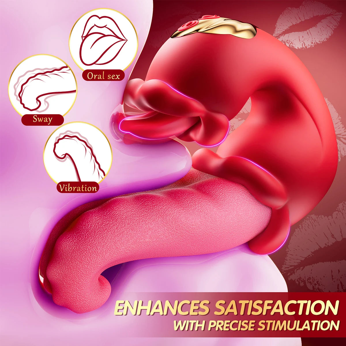 Vibromasseur à langue pivotante pour femme, outil de masturbation féminine, jouet sexuel, stimulateur de vibrations, gode rose, jouets sexuels pour 18 adultes