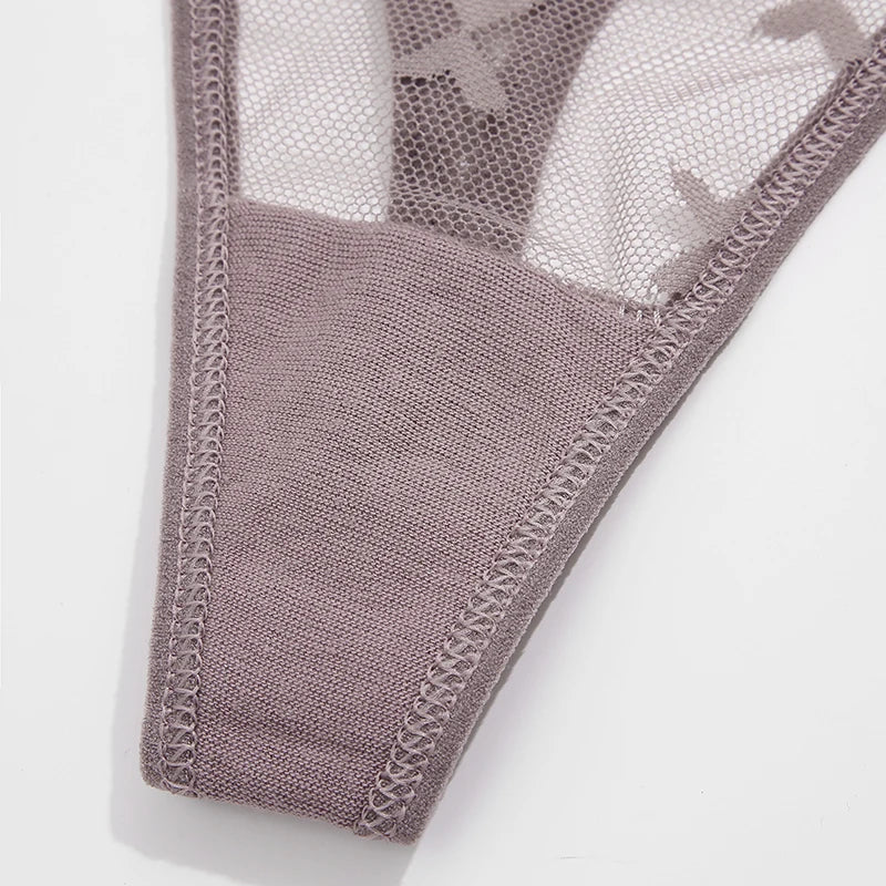 Ensemble 2 strings en maille pour femme – Strings transparents sans couture