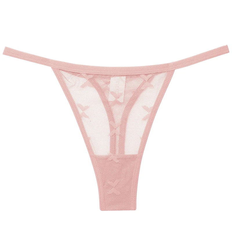 Ensemble 2 strings en maille pour femme – Strings transparents sans couture