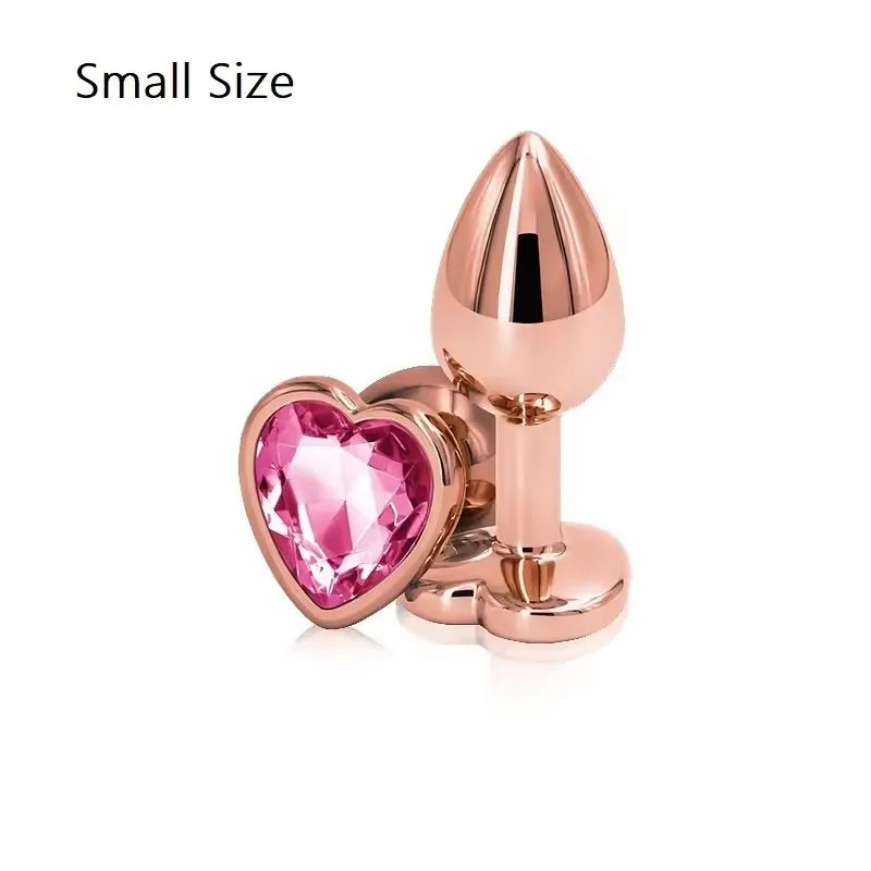 Ensemble de plugs anaux arc-en-ciel en or rose, petites, moyennes et grandes tailles, perles anales en métal, plug anal, bijoux, gode, jouet sexuel pour femme et homme