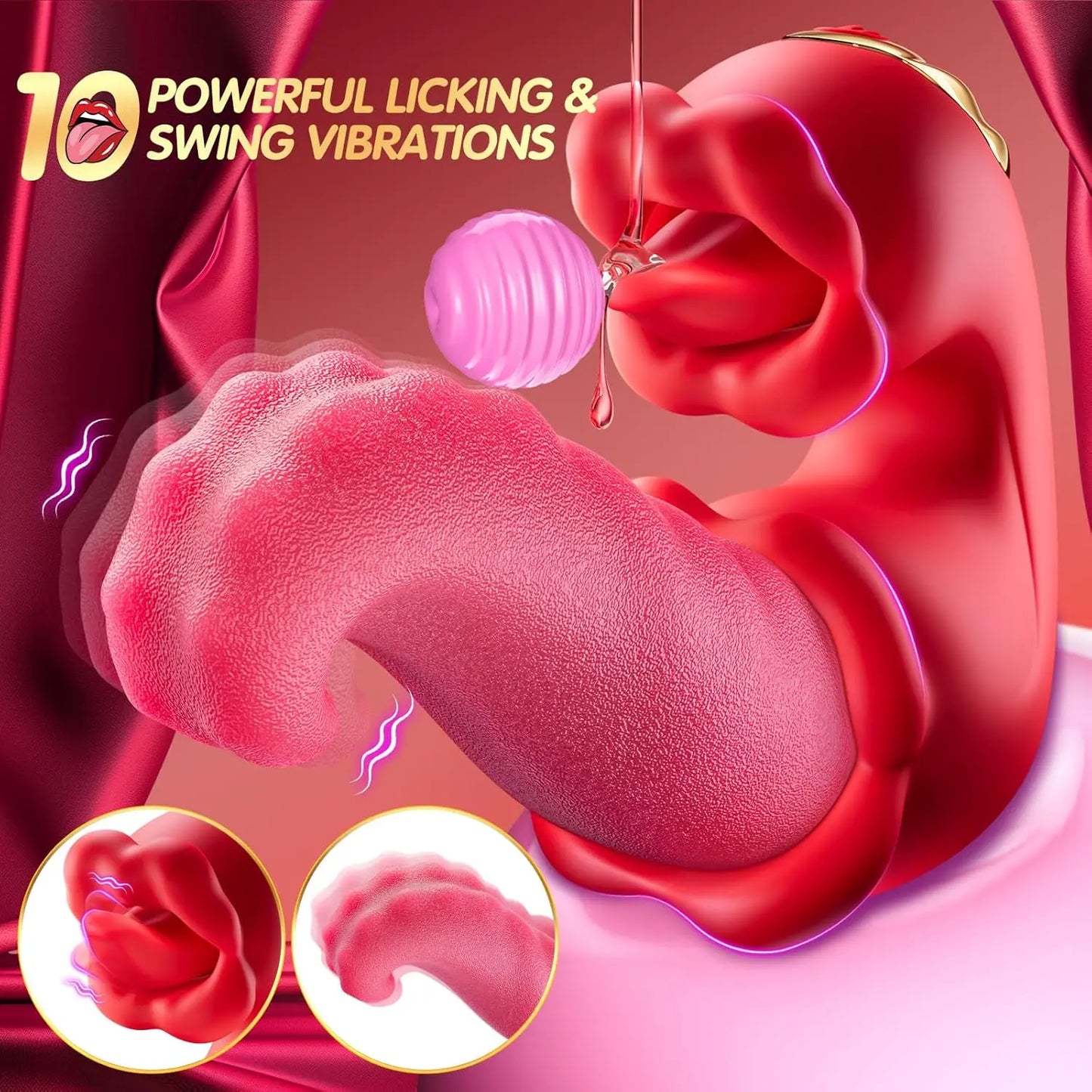 Vibromasseur à langue pivotante pour femme, outil de masturbation féminine, jouet sexuel, stimulateur de vibrations, gode rose, jouets sexuels pour 18 adultes