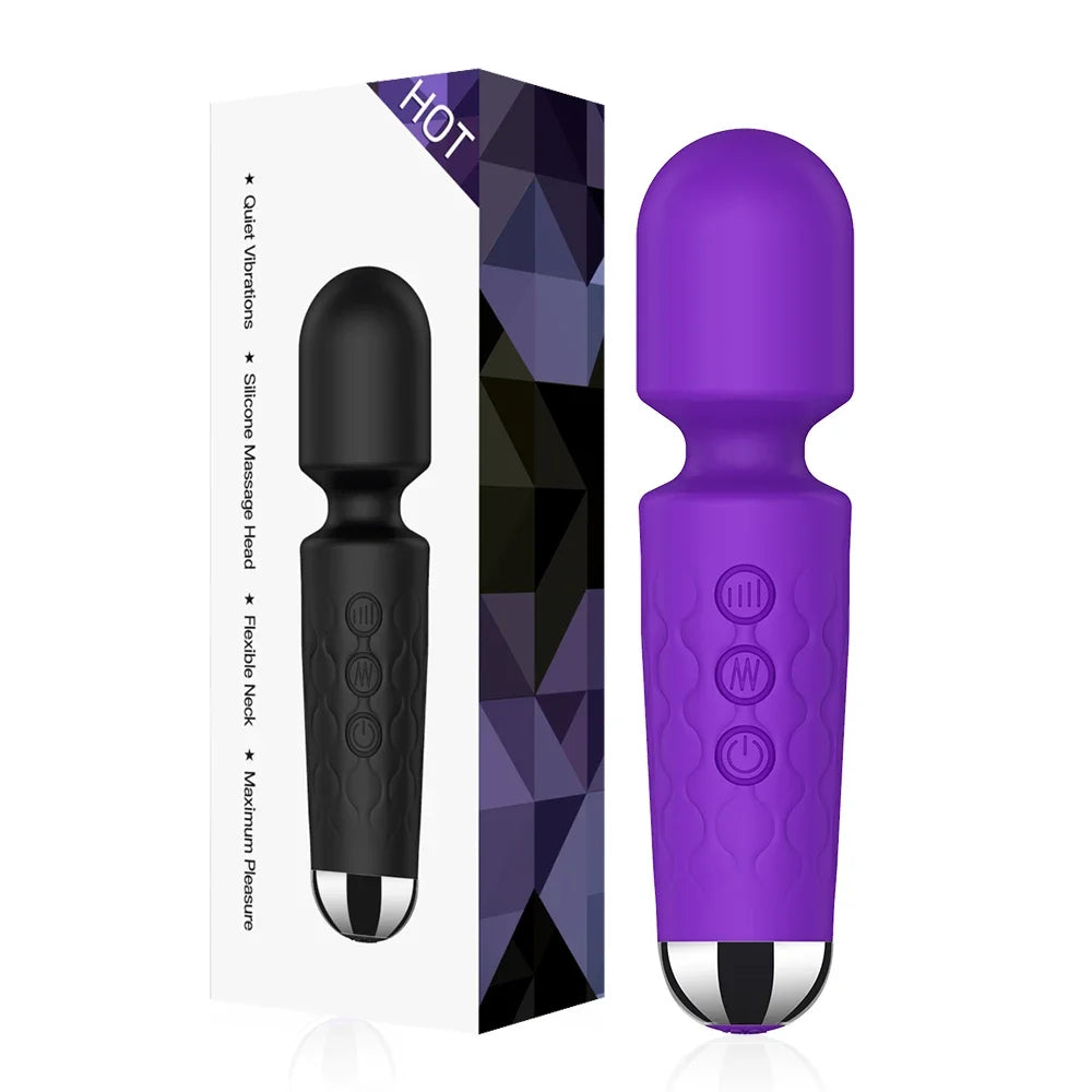 Vibromasseur AV puissant à 20 vitesses pour femmes, stimulateur de clitoris, point G, baguette magique, gode, masturbation féminine, jouets sexuels pour adultes
