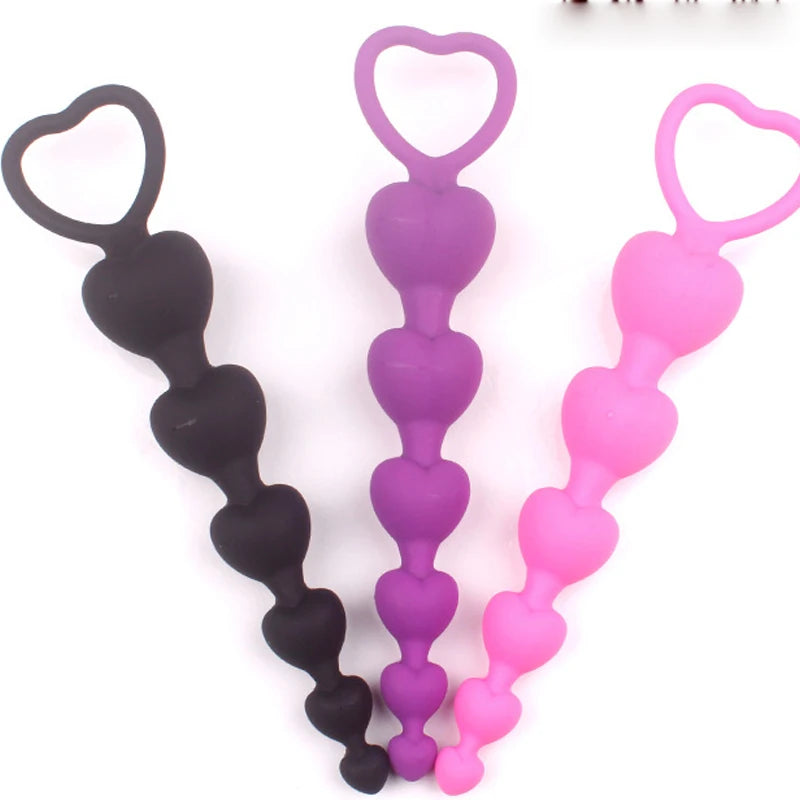 Plug anal souple en forme de cœur, grosses boules en silicone, stimulation du point G, pour adultes, couple, sexy, nouveauté 2022