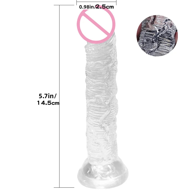 Gode réaliste en silicone – Jouet doux et réaliste avec base à ventouse