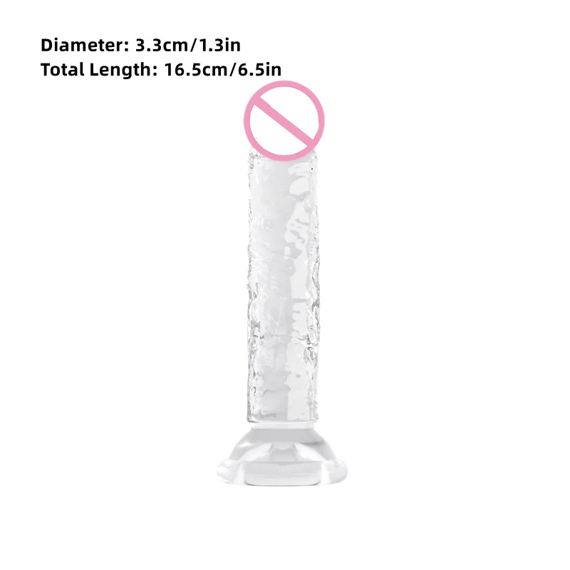 Gode réaliste en silicone – Jouet doux et réaliste avec base à ventouse