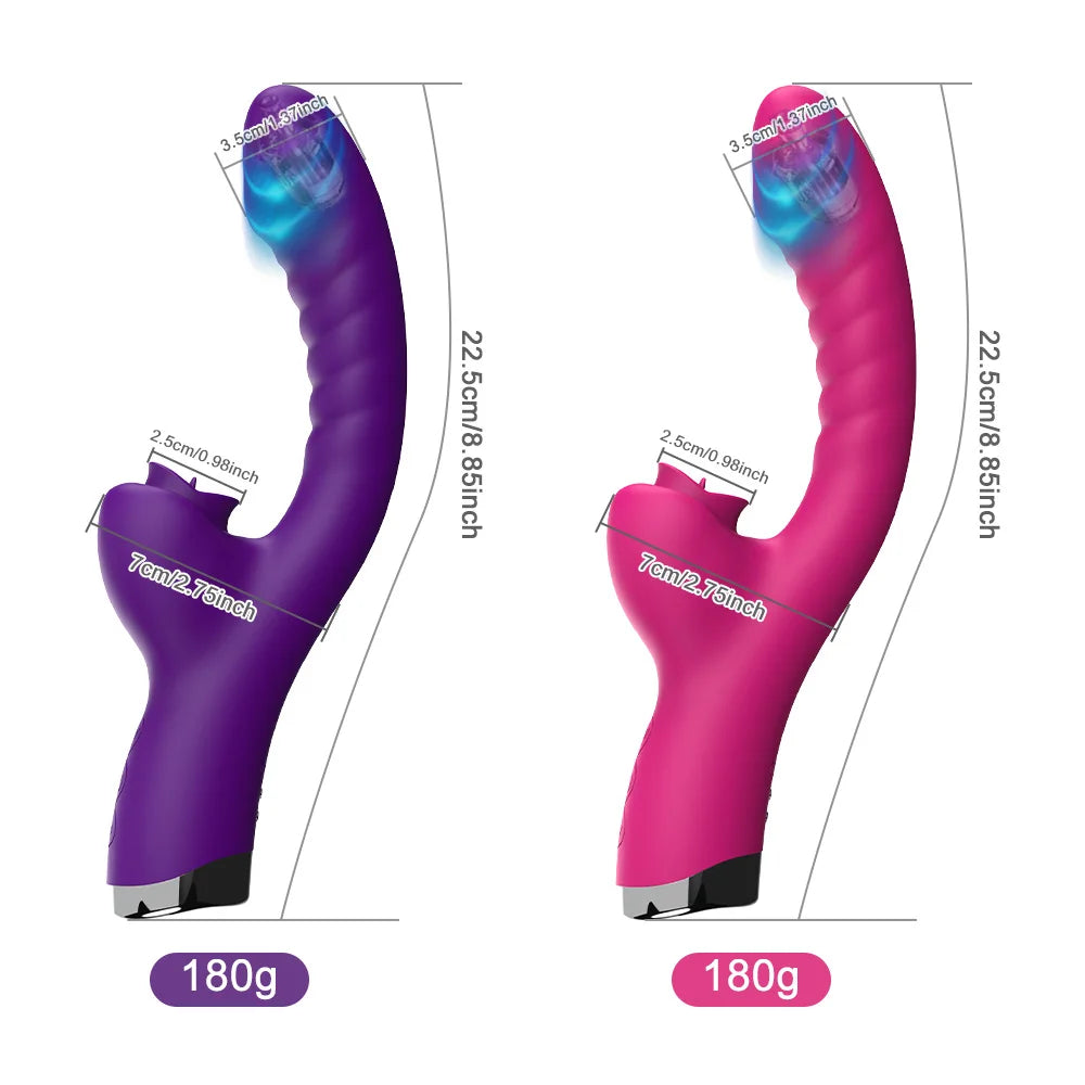 Vibromasseur léchant la langue 2 en 1 pour femme adulte, jouet sexuel, gode, vibromasseur, stimulateur de clitoris avec 20 vitesses.