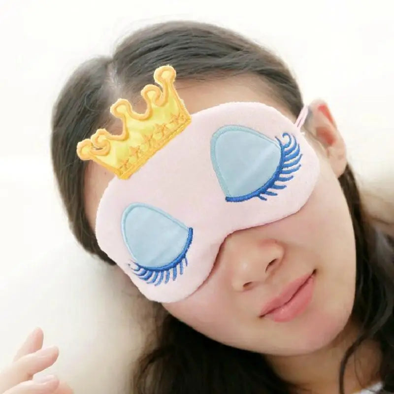 Masque de sommeil dessin animé – Visière rose pour femmes et filles