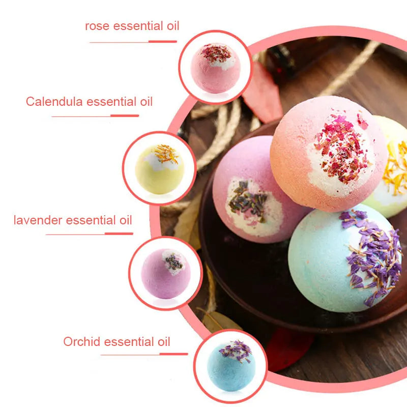 Coffret cadeau de bombes de bain aux huiles essentielles