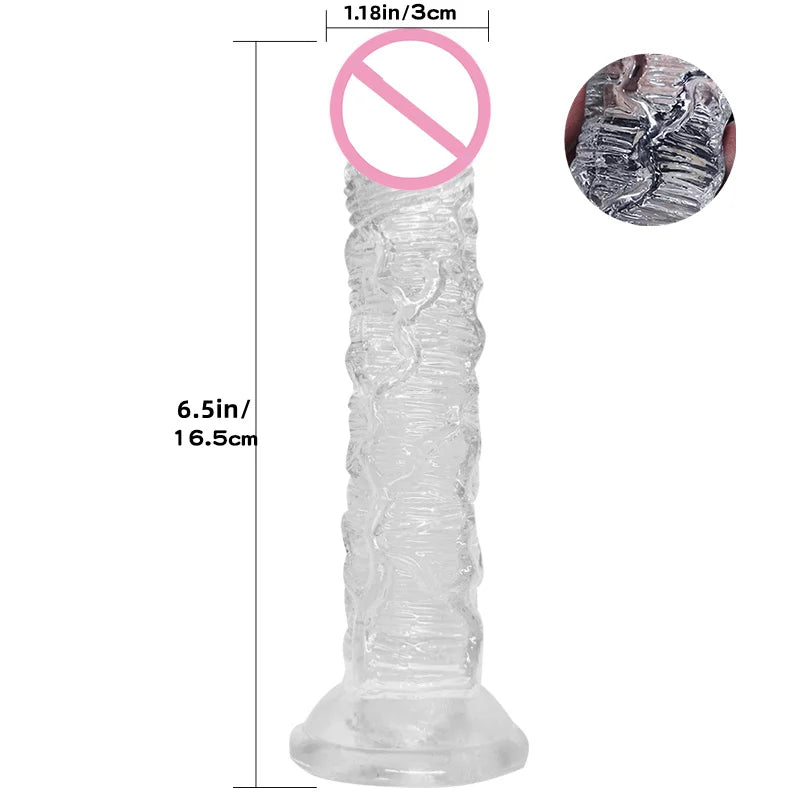 Gode réaliste en silicone – Jouet doux et réaliste avec base à ventouse