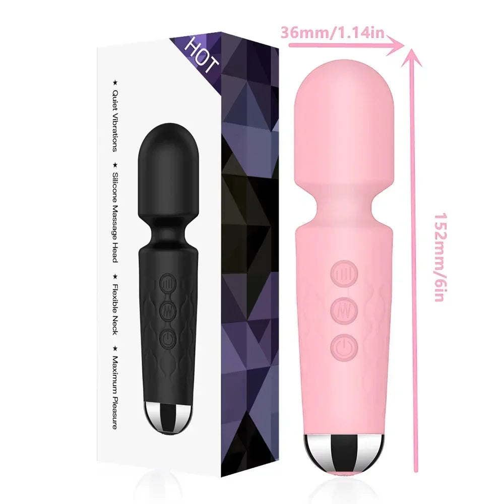 Vibromasseur AV puissant à 20 vitesses pour femmes, stimulateur de clitoris, point G, baguette magique, gode, masturbation féminine, jouets sexuels pour adultes