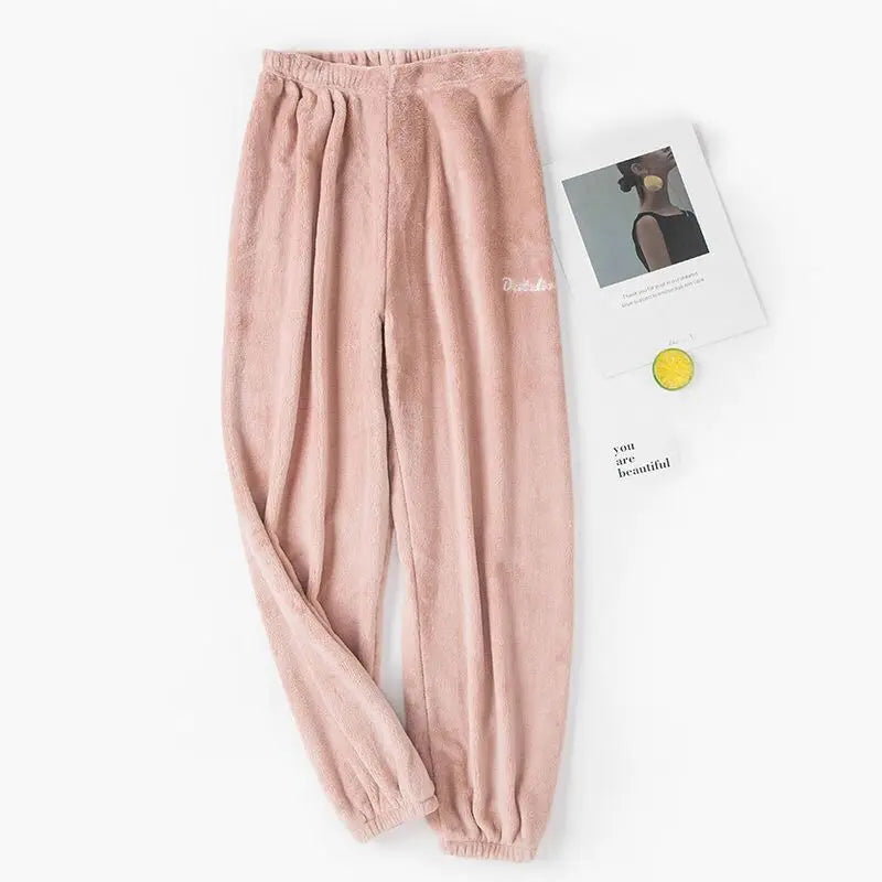Ensemble pyjama en velours polaire pour femme – Pull et pantalon