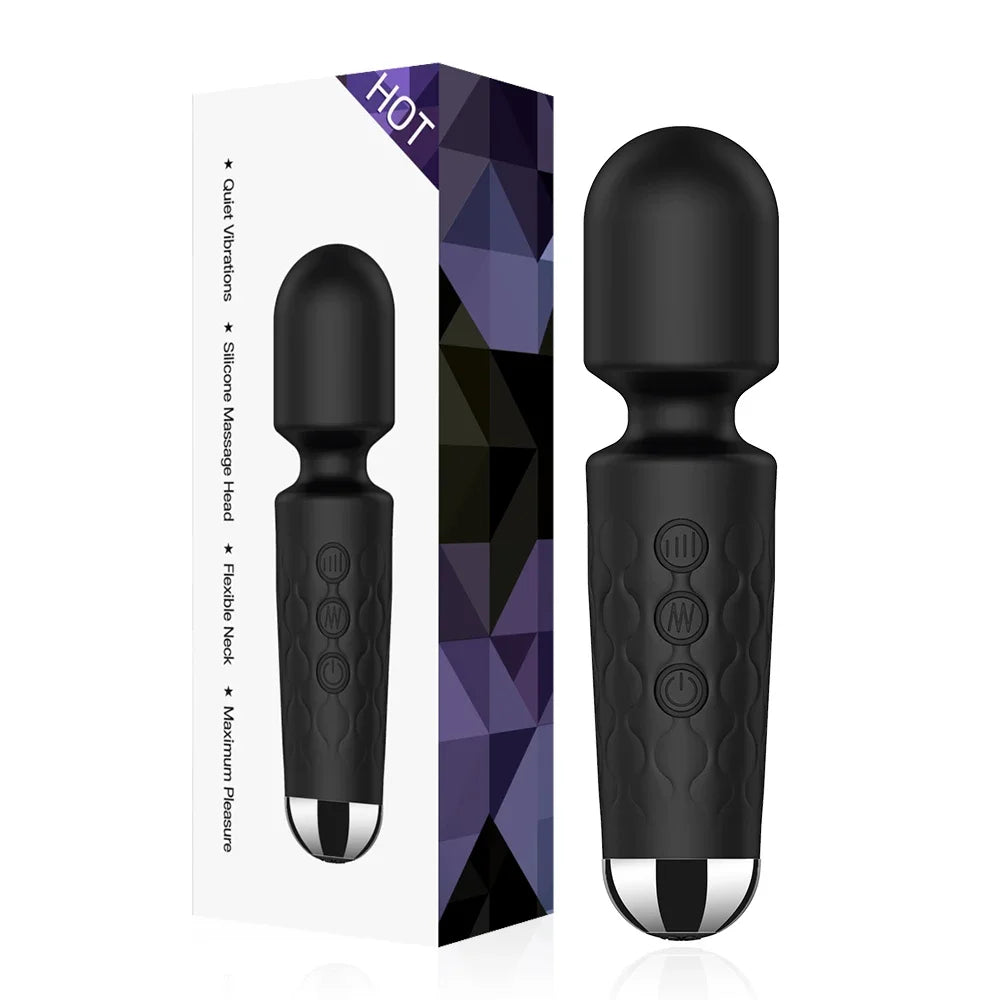 Vibromasseur AV puissant à 20 vitesses pour femmes, stimulateur de clitoris, point G, baguette magique, gode, masturbation féminine, jouets sexuels pour adultes