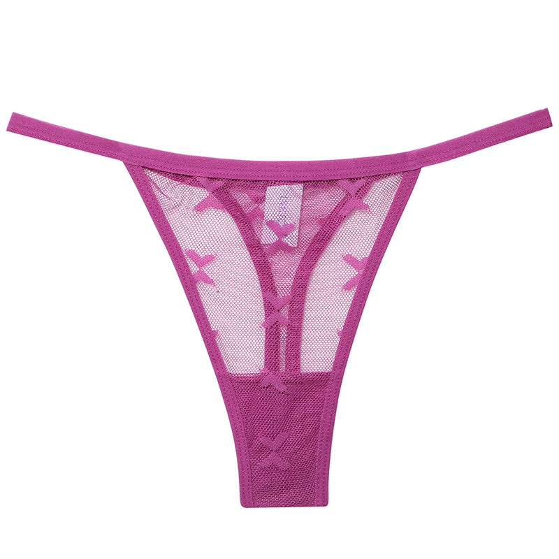 Ensemble 2 strings en maille pour femme – Strings transparents sans couture