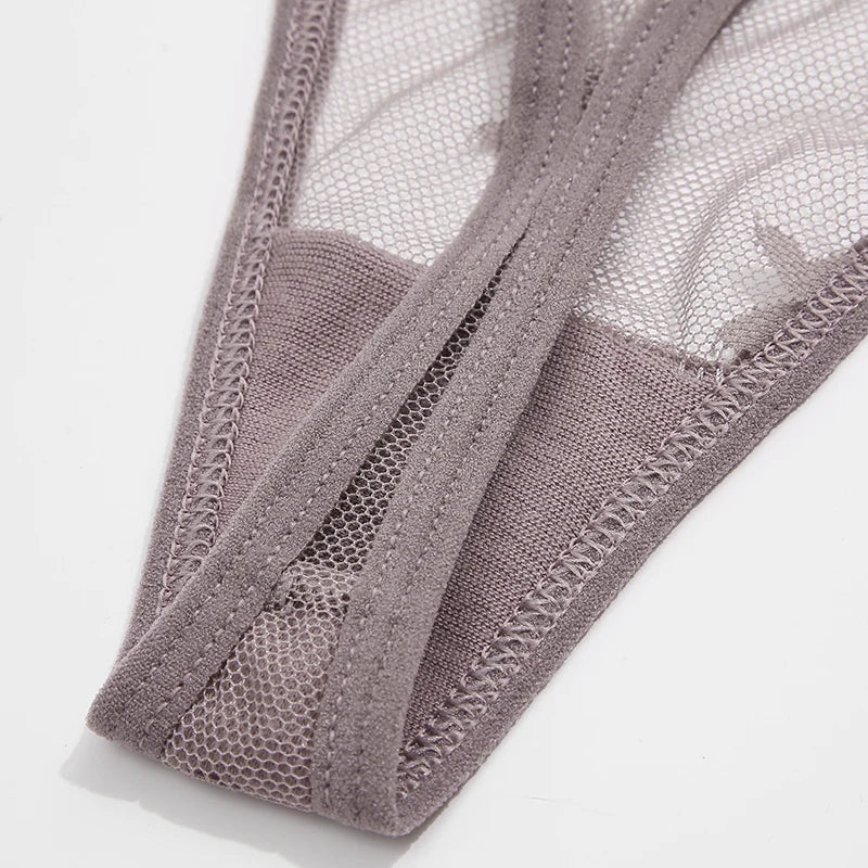 Ensemble 2 strings en maille pour femme – Strings transparents sans couture