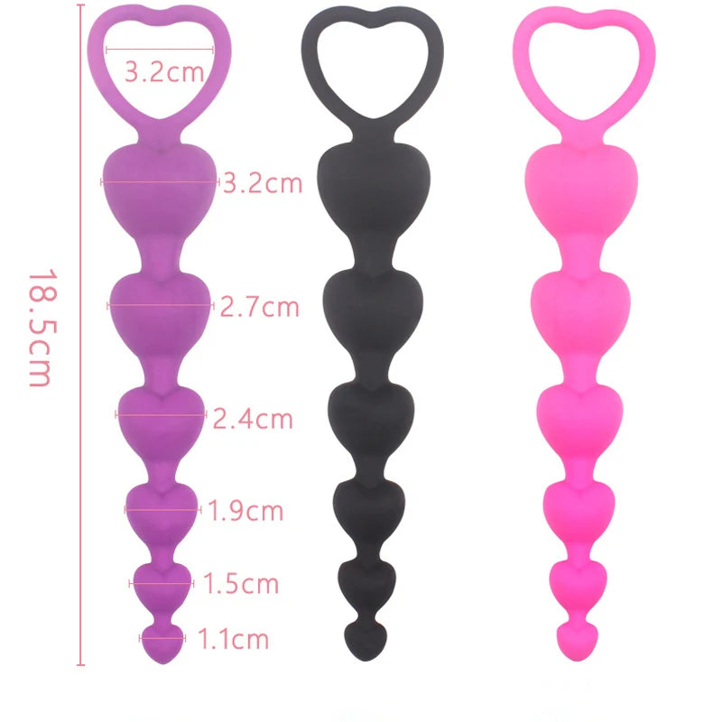 Plug anal souple en forme de cœur, grosses boules en silicone, stimulation du point G, pour adultes, couple, sexy, nouveauté 2022