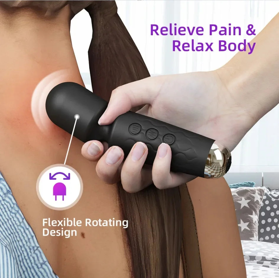 Vibromasseur AV puissant à 20 vitesses pour femmes, stimulateur de clitoris, point G, baguette magique, gode, masturbation féminine, jouets sexuels pour adultes
