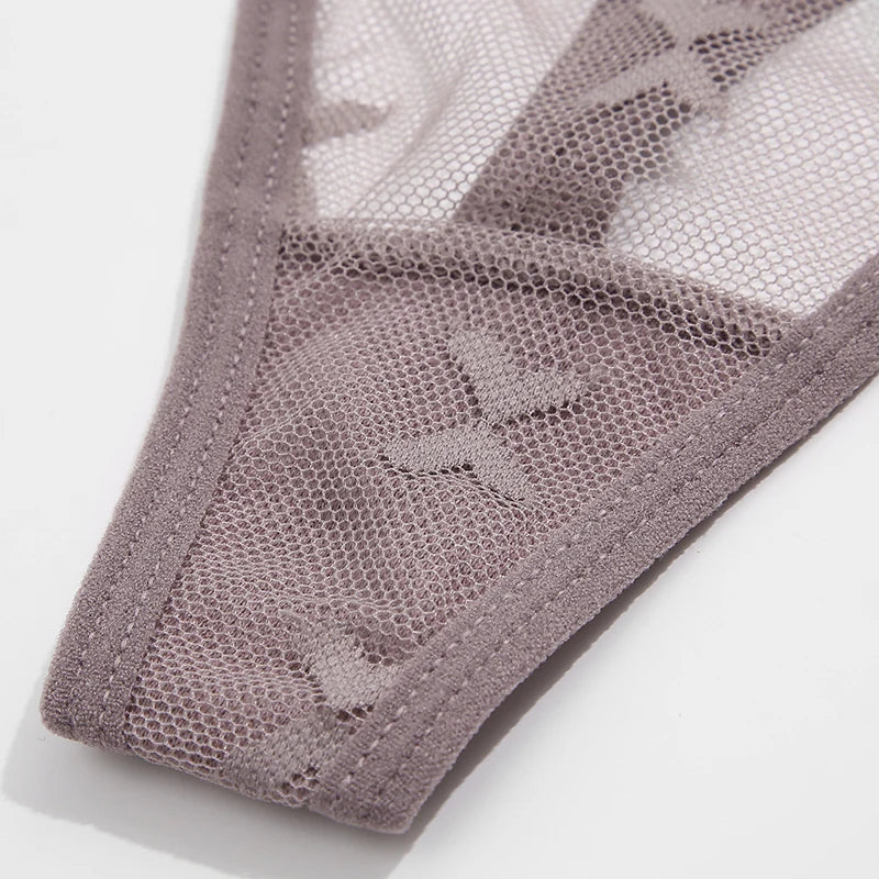 Ensemble 2 strings en maille pour femme – Strings transparents sans couture