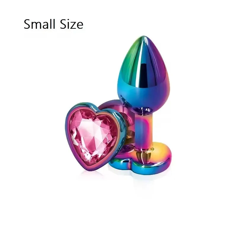 Ensemble de plugs anaux arc-en-ciel en or rose, petites, moyennes et grandes tailles, perles anales en métal, plug anal, bijoux, gode, jouet sexuel pour femme et homme