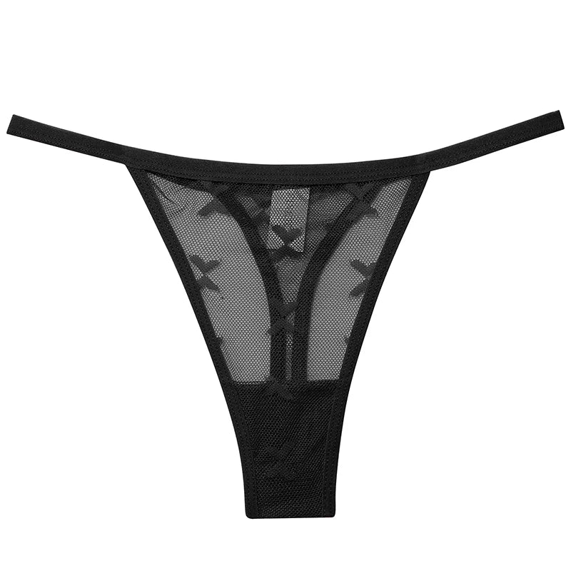 Ensemble 2 strings en maille pour femme – Strings transparents sans couture