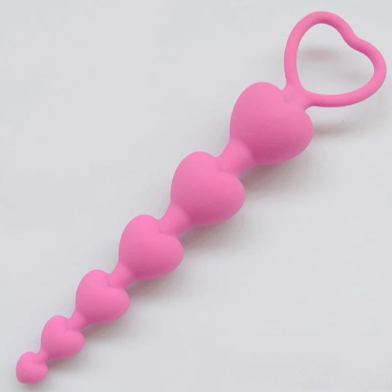 Plug anal souple en forme de cœur, grosses boules en silicone, stimulation du point G, pour adultes, couple, sexy, nouveauté 2022