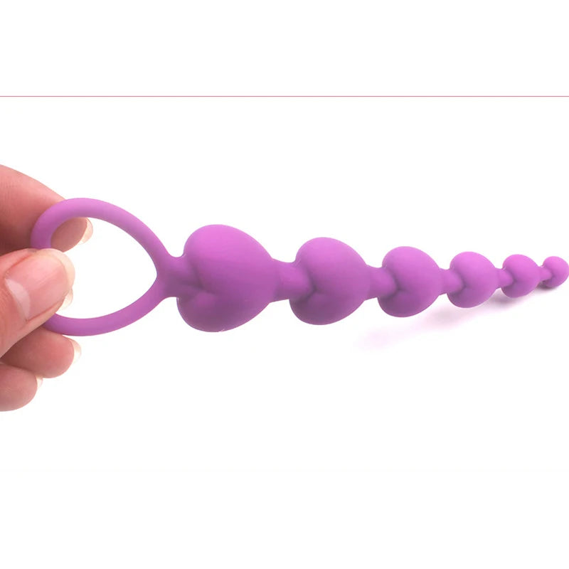Plug anal souple en forme de cœur, grosses boules en silicone, stimulation du point G, pour adultes, couple, sexy, nouveauté 2022