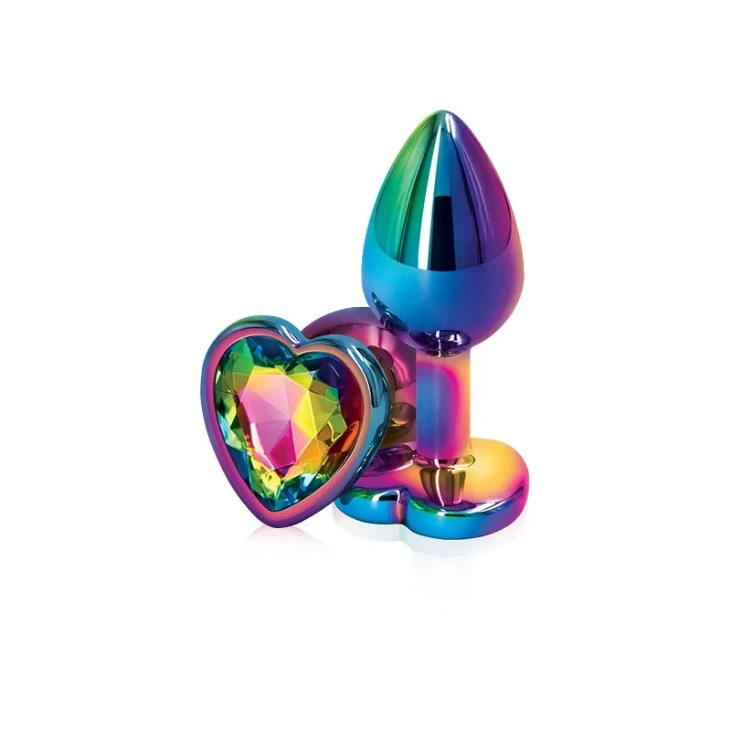 Ensemble de plugs anaux arc-en-ciel en or rose, petites, moyennes et grandes tailles, perles anales en métal, plug anal, bijoux, gode, jouet sexuel pour femme et homme