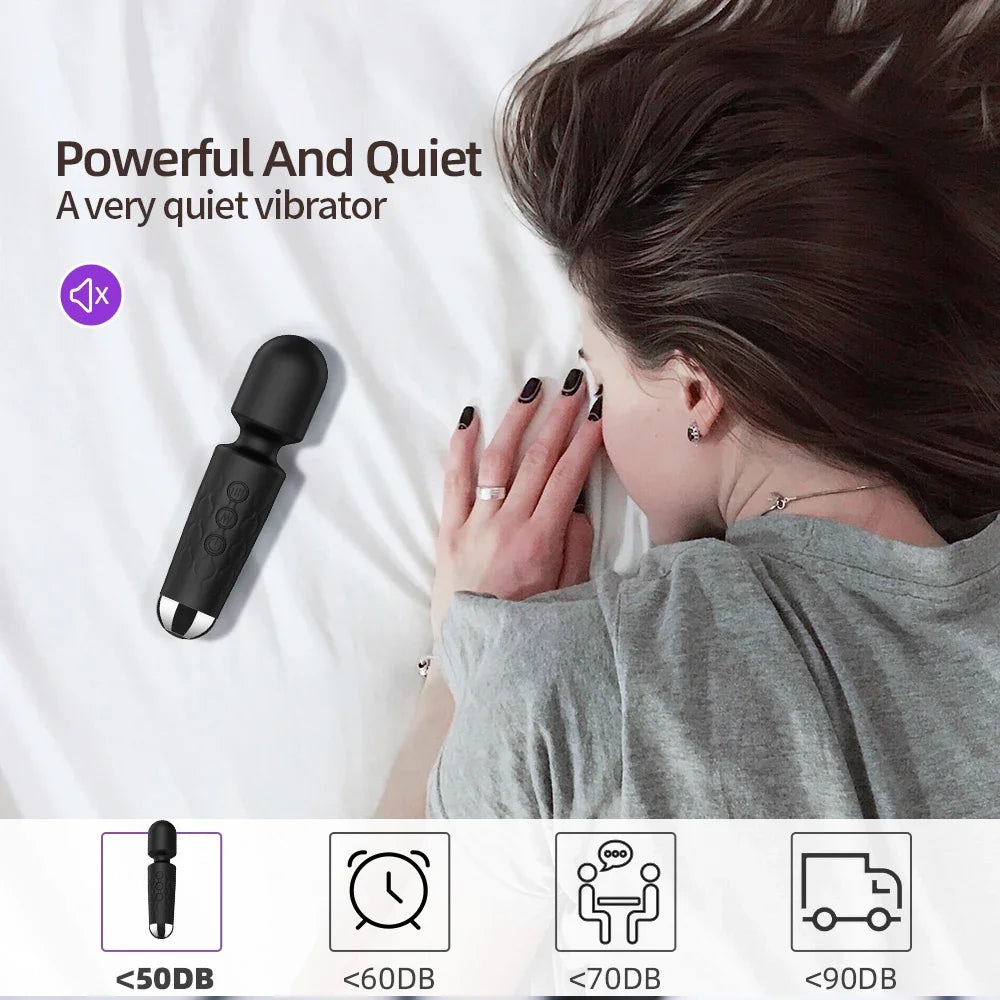 Vibromasseur AV puissant à 20 vitesses pour femmes, stimulateur de clitoris, point G, baguette magique, gode, masturbation féminine, jouets sexuels pour adultes