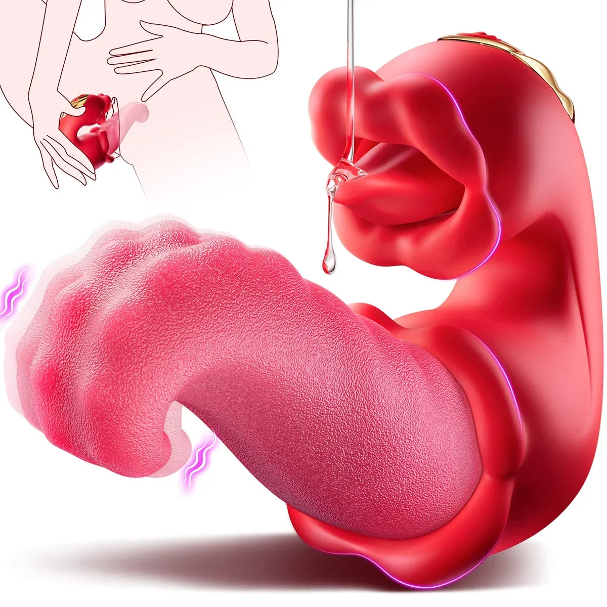 Vibromasseur à langue pivotante pour femme, outil de masturbation féminine, jouet sexuel, stimulateur de vibrations, gode rose, jouets sexuels pour 18 adultes