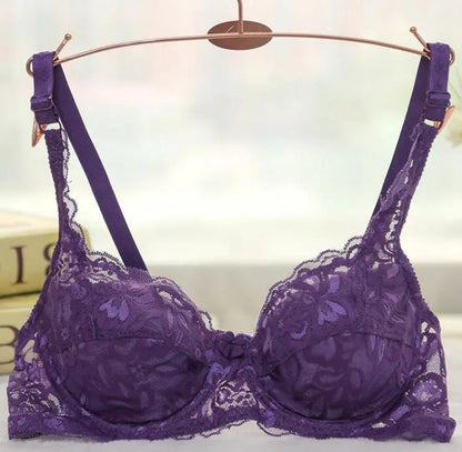 Soutien-gorge push-up en dentelle pour femme – Bralette à armatures