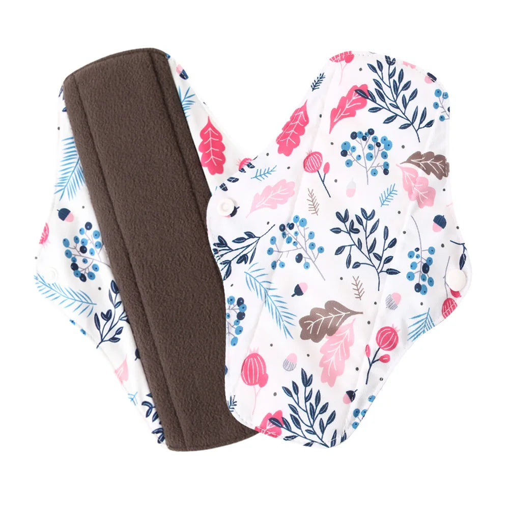Serviettes hygiéniques réutilisables en charbon de bambou – Protège-slips lavables