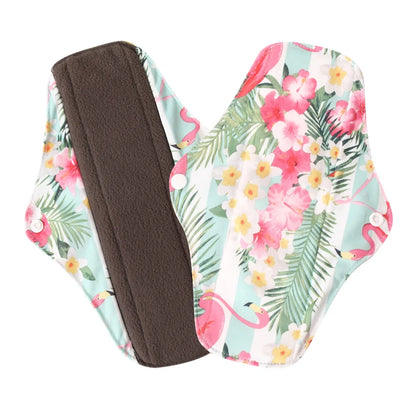 Serviettes hygiéniques réutilisables en charbon de bambou – Protège-slips lavables