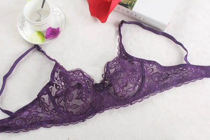 Soutien-gorge push-up en dentelle pour femme – Bralette à armatures