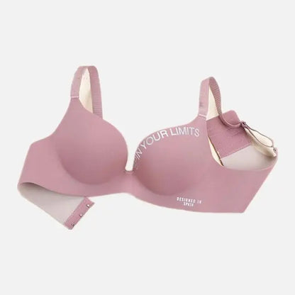 Brassière décolletée en V sans coutures pour femme – Imprimé lettres
